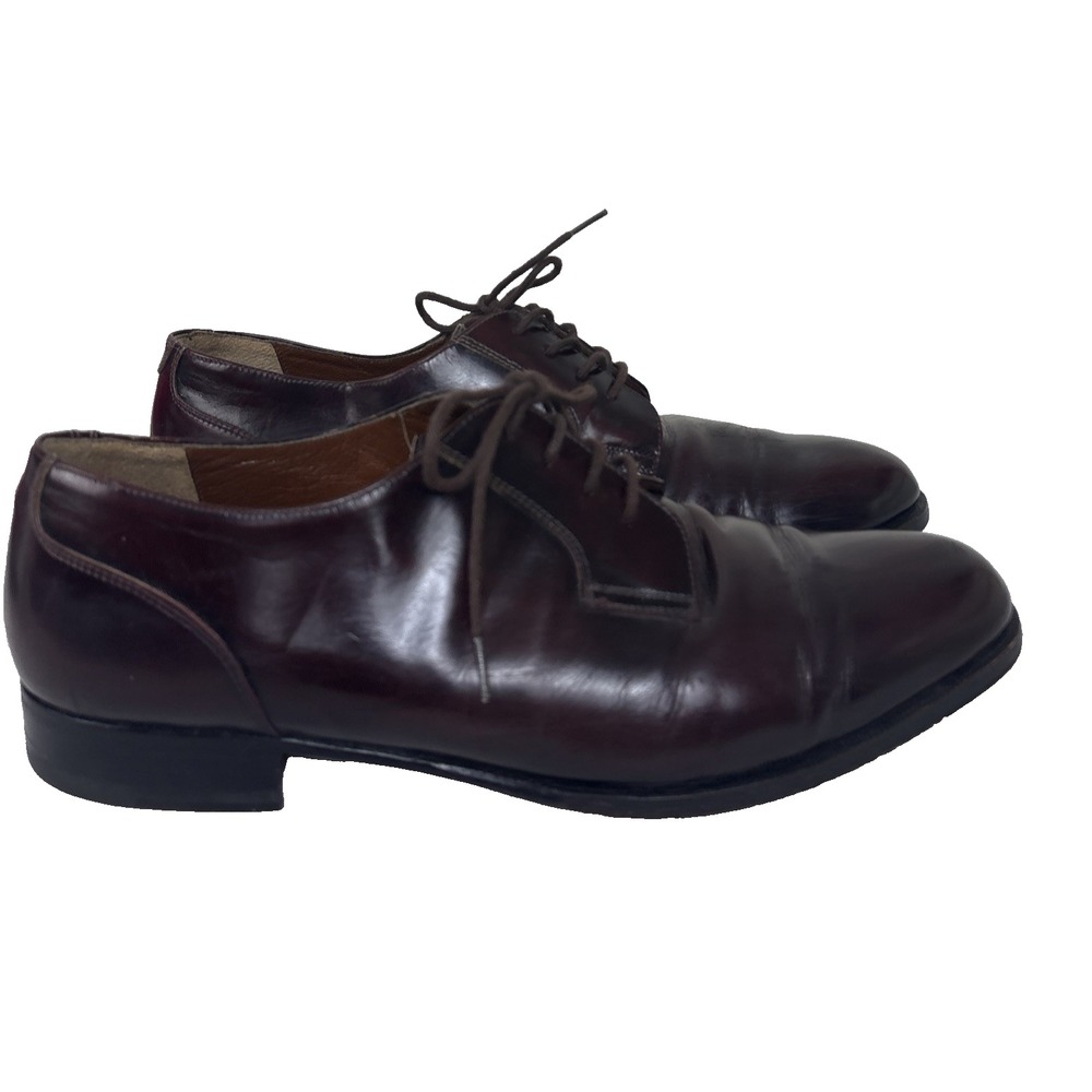 Bally Romeo Leather Oxford Dress Shoes Womens 7.5 D Burgundy Italy Preppy